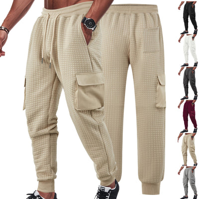 Men's Sports Sweatpants European And American Style Thickened Small Check SHOPPORA
