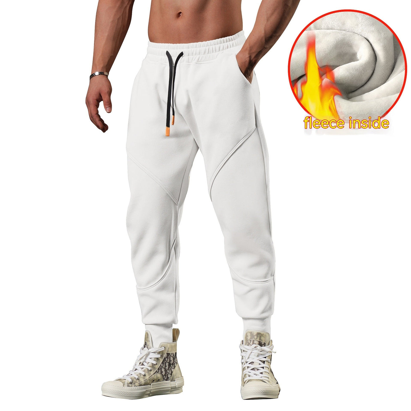 Warm Leisure Outdoor Track Sweatpants Men's Loose Tappered SHOPPORA
