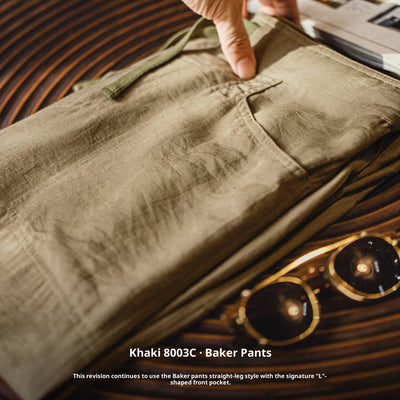 Khaki Baker Pants Old Money Style Thin Draping Linen Long Men's Summer And Autumn SHOPPORA