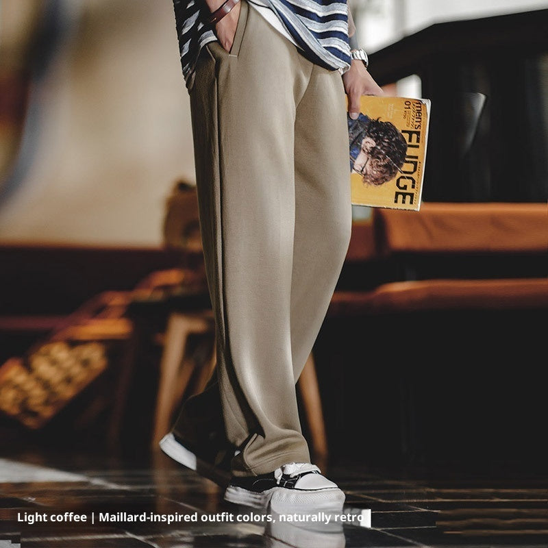 American Casual Air Layer Sweatpants Loose Drooping Anti-wrinkle Elastic Straight SHOPPORA