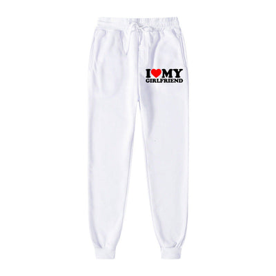 I LOVE MY GIRLFRIEND Letter Print Casual Sweatpants SHOPPORA