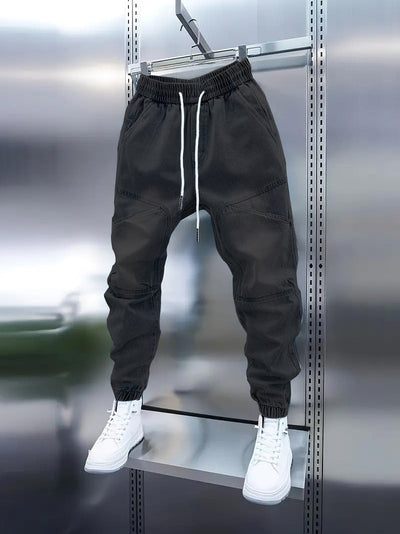 Men's New Light Blue Jeans Elastic Ankle Banded Pants SHOPPORA