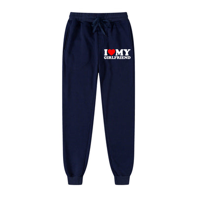 I LOVE MY GIRLFRIEND Letter Print Casual Sweatpants SHOPPORA