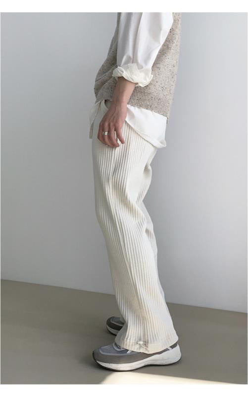 Men's Loose Solid Color Corduroy Ankle-tied Casual Pants SHOPPORA