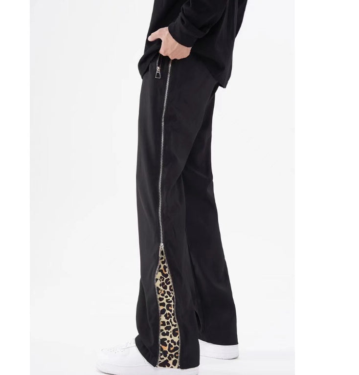 Sweatpants Zipper Leopard Print Casual Boys Loose Straight Sports Pants SHOPPORA