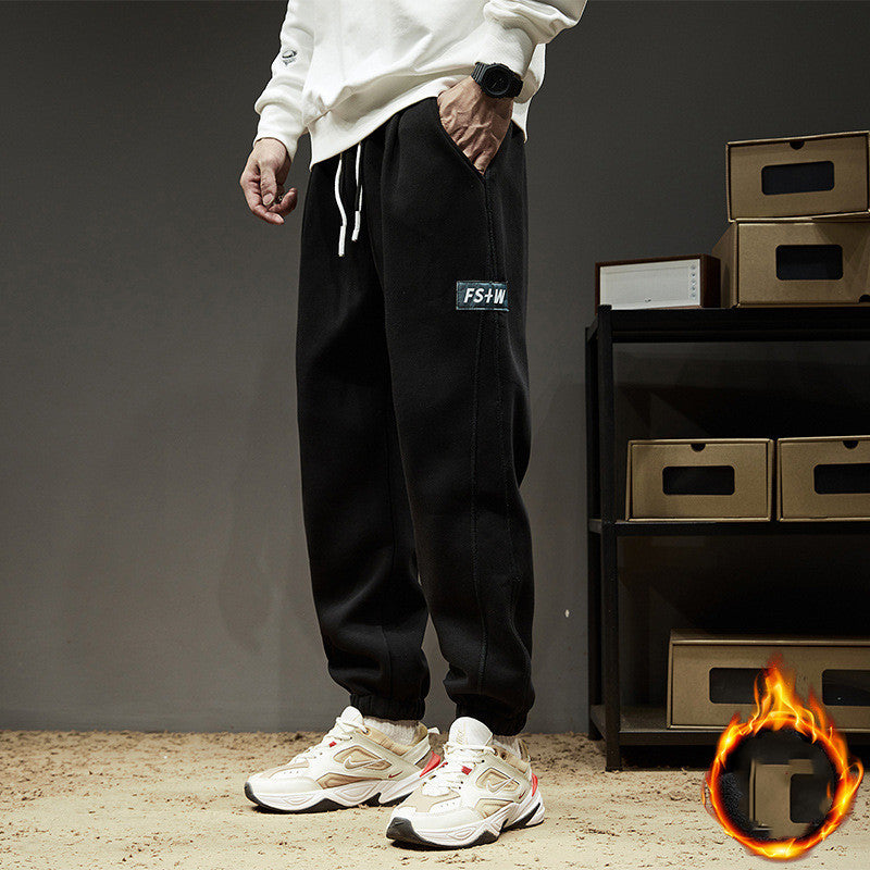 Men's Fleece Thickened Sports Casual Long Sweatpants SHOPPORA
