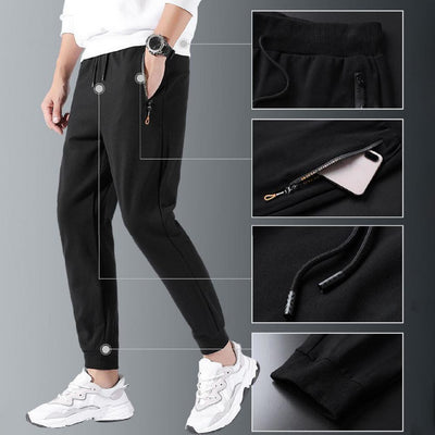 Men's Fashion Simple Casual Zipper Sweatpants SHOPPORA