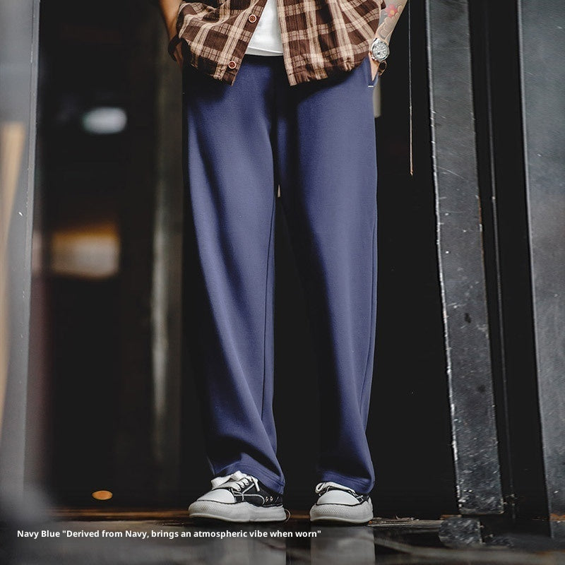 American Casual Air Layer Sweatpants Loose Drooping Anti-wrinkle Elastic Straight SHOPPORA