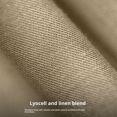 Khaki Baker Pants Old Money Style Thin Draping Linen Long Men's Summer And Autumn SHOPPORA