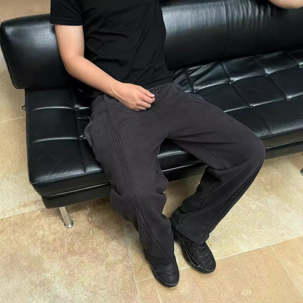 Men Stretch Rope Sweatpants Casual Trousers SHOPPORA