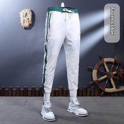 Ice Silk Breathable Stretch Slim-fitting Ankle-tied Skinny Sports Pants SHOPPORA