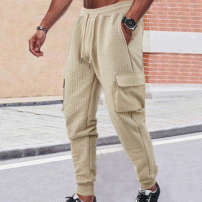 Men's Sports Sweatpants European And American Style Thickened Small Check SHOPPORA