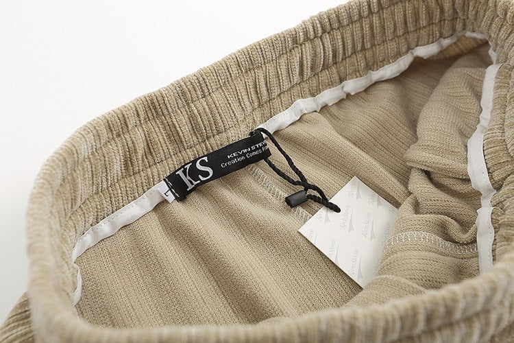 Corduroy Draped Knit Sweatpants For Men SHOPPORA