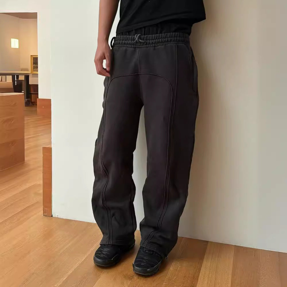 Men Stretch Rope Sweatpants Casual Trousers SHOPPORA