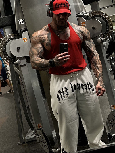 Men's Spring And Autumn Sports Casual Sweatpants Silk Screen Printed Terry Ankle Banded Pants Running Fitness Long Pants SHOPPORA