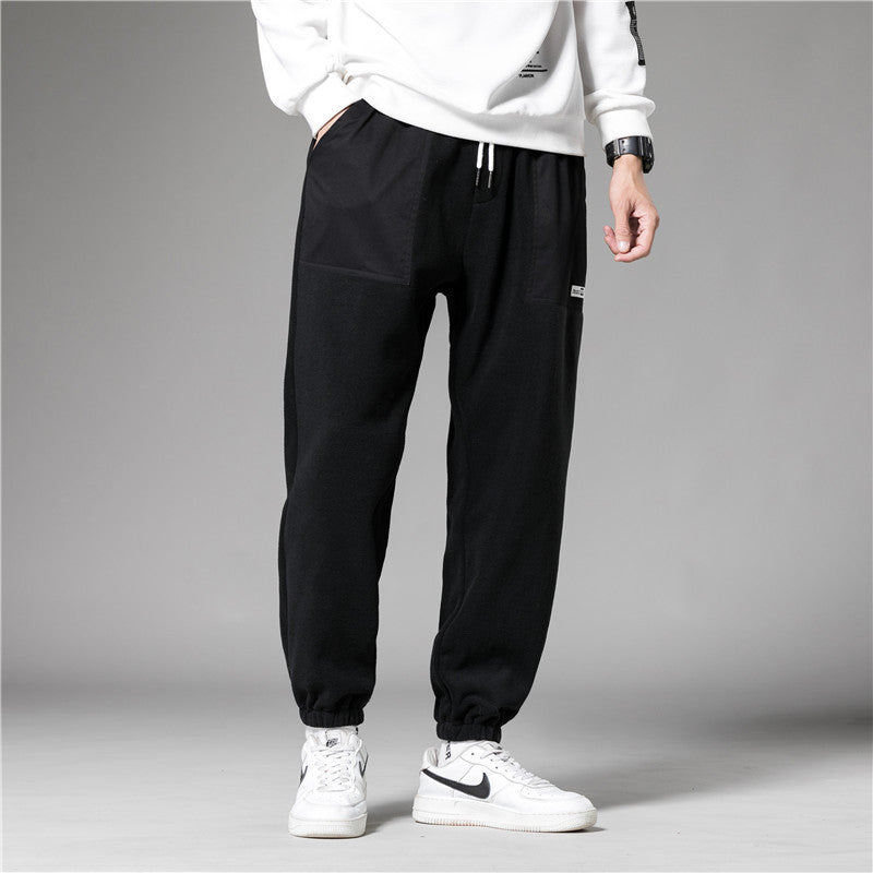 Fleece And Thick Sweatpants For Men's Fashion Loose SHOPPORA