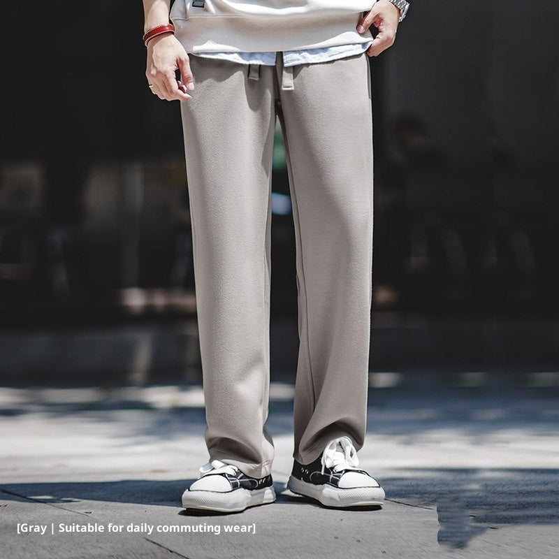 American Casual Air Layer Sweatpants Loose Drooping Anti-wrinkle Elastic Straight SHOPPORA
