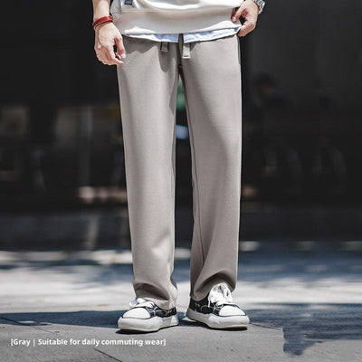American Casual Air Layer Sweatpants Loose Drooping Anti-wrinkle Elastic Straight SHOPPORA