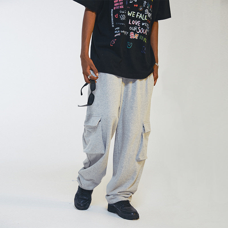 Men's Straight Loose Double Pocket Sweatpants SHOPPORA