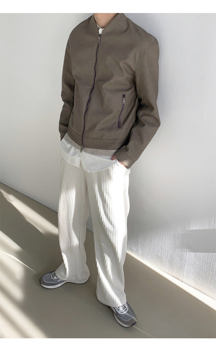 Men's Loose Solid Color Corduroy Ankle-tied Casual Pants SHOPPORA