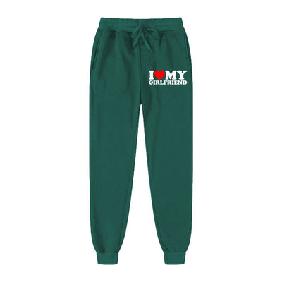 I LOVE MY GIRLFRIEND Letter Print Casual Sweatpants SHOPPORA
