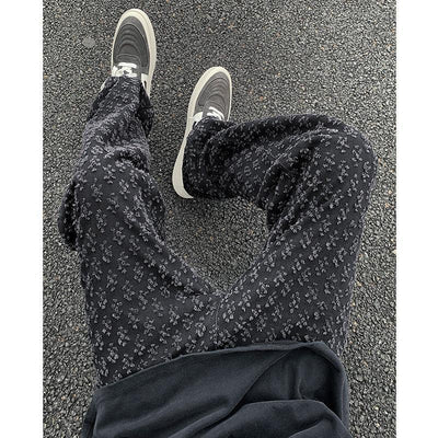 Cool And Stylish Streetwear Jacquard Full-print Jeans SHOPPORA