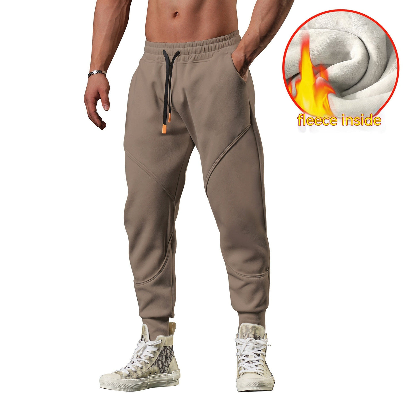 Warm Leisure Outdoor Track Sweatpants Men's Loose Tappered SHOPPORA