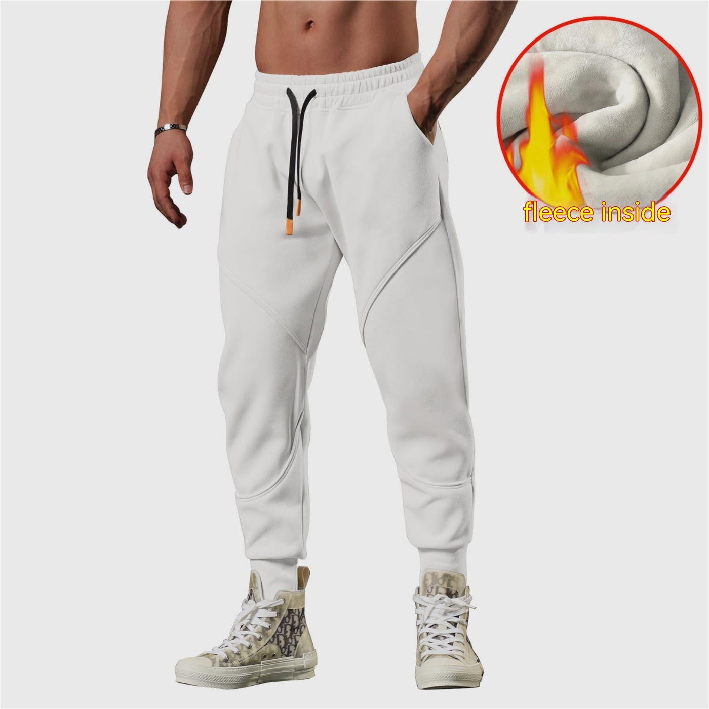 Warm Leisure Outdoor Track Sweatpants Men's Loose Tappered SHOPPORA