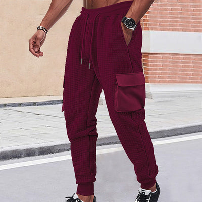 Men's Sports Sweatpants European And American Style Thickened Small Check SHOPPORA