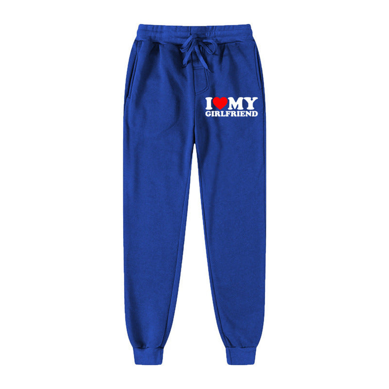 I LOVE MY GIRLFRIEND Letter Print Casual Sweatpants SHOPPORA