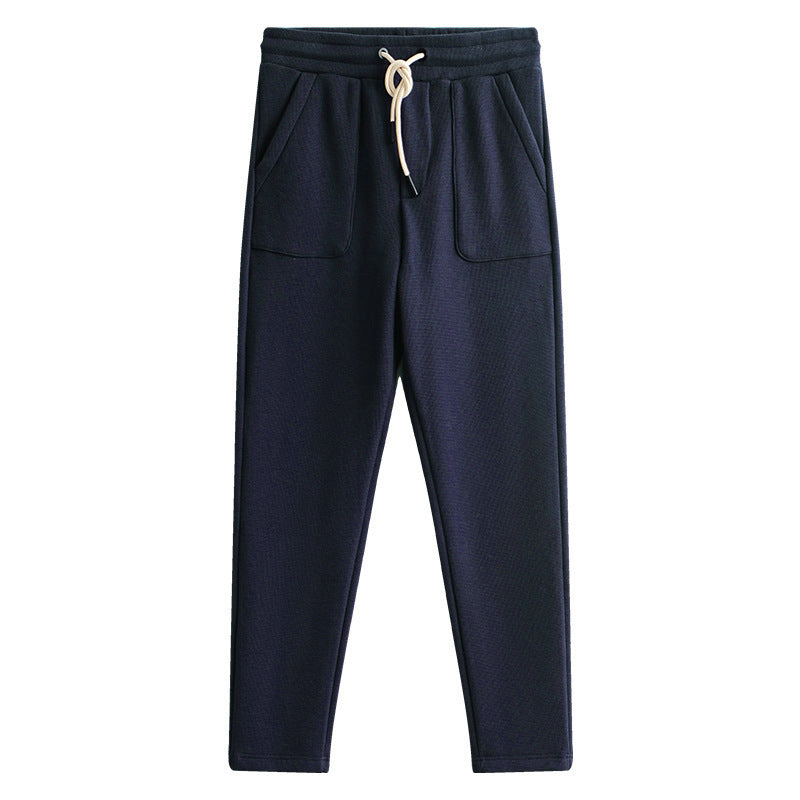 Knitted Long-staple Cotton Yarn Waffle Sweatpants SHOPPORA