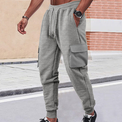 Men's Sports Sweatpants European And American Style Thickened Small Check SHOPPORA