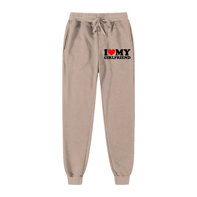 I LOVE MY GIRLFRIEND Letter Print Casual Sweatpants SHOPPORA