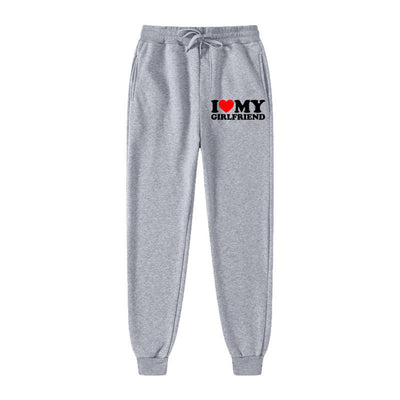 I LOVE MY GIRLFRIEND Letter Print Casual Sweatpants SHOPPORA