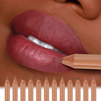 Log Matte Lipstick Lip Liner Suit Nude Long Lasting Fadeless Makeup