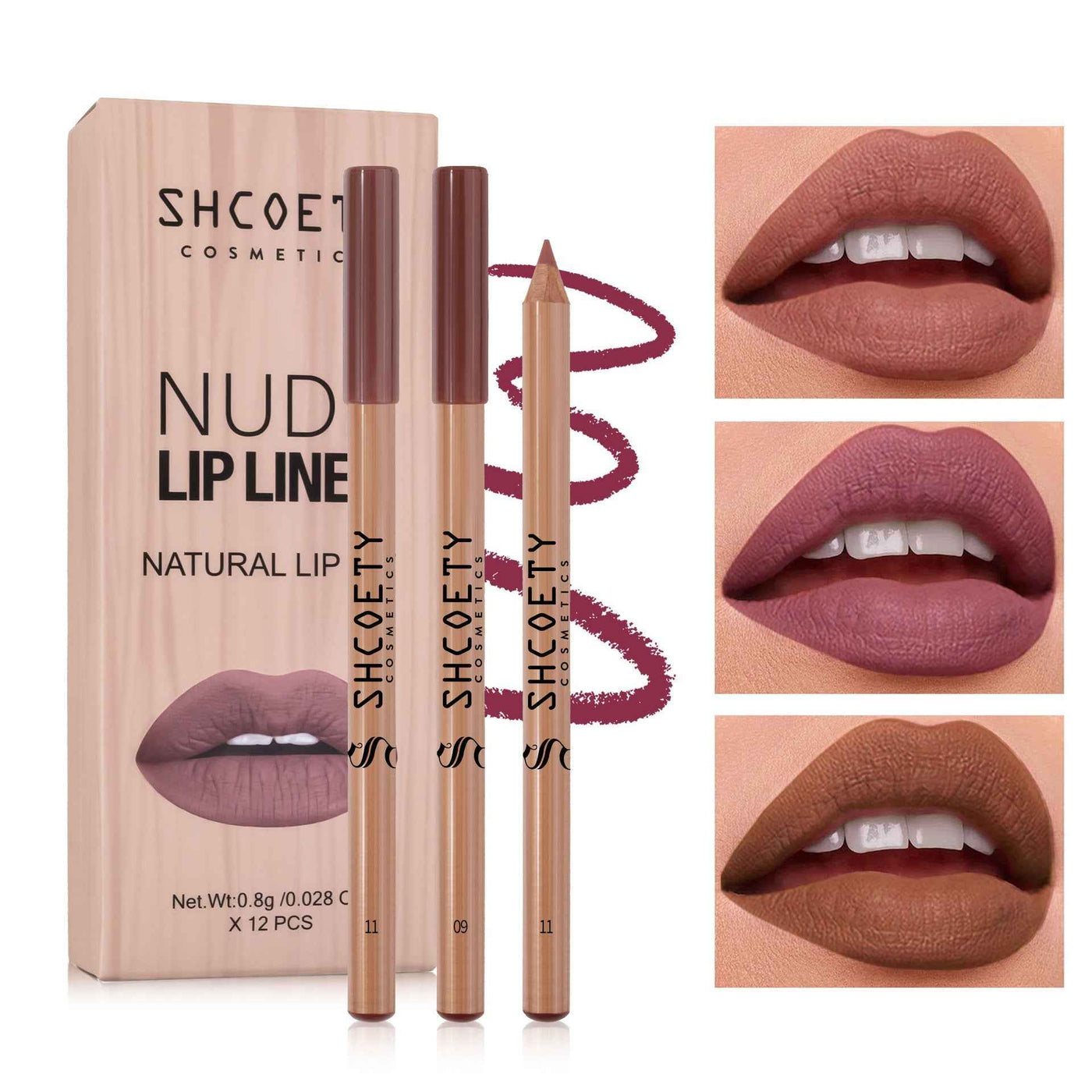 Log Matte Lipstick Lip Liner Suit Nude Long Lasting Fadeless Makeup