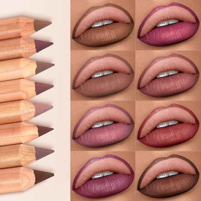 Matte 8 Colors Lip Liner Hook Line Lipstick Beauty Makeup