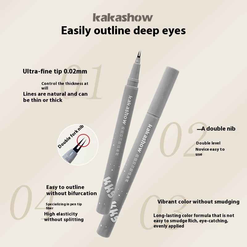 Kakashow Very Thin Double Claw Liquid Eyeliner Mom Eyelashes Crouching Silkworm
