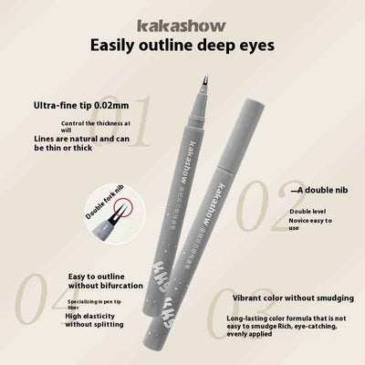 Kakashow Very Thin Double Claw Liquid Eyeliner Mom Eyelashes Crouching Silkworm