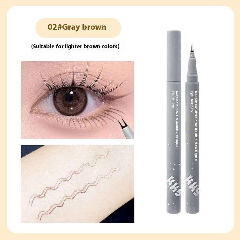 Kakashow Very Thin Double Claw Liquid Eyeliner Mom Eyelashes Crouching Silkworm