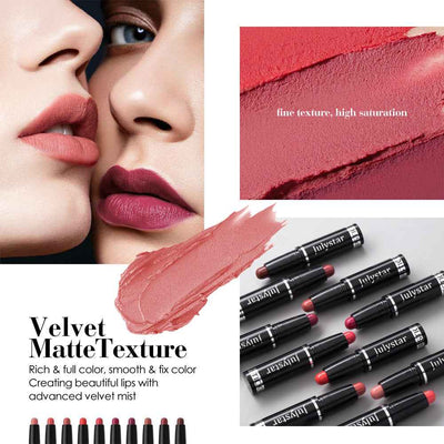 Matte Finish Makeup Lipstick Rotating Velvet Lasting No Stain On Cup