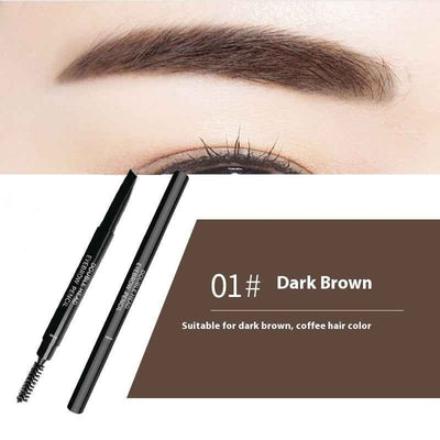 Waterproof And Sweat-proof Long-lasting Smudge-free Double-headed Automatically Rotate Eyebrow Pencil