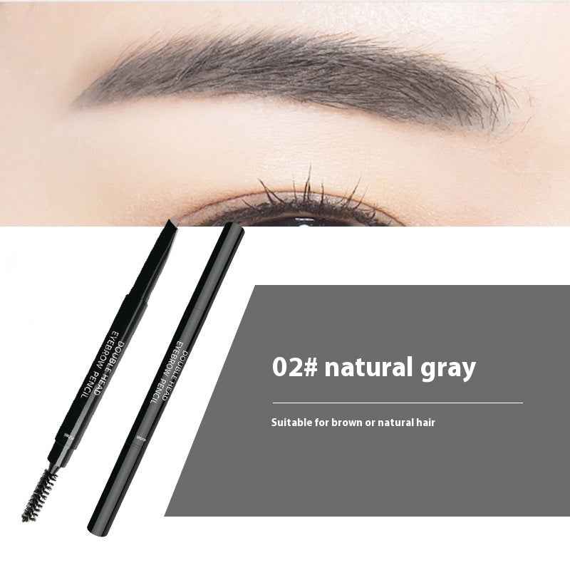 Waterproof And Sweat-proof Long-lasting Smudge-free Double-headed Automatically Rotate Eyebrow Pencil