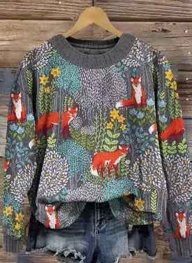 Autumn And Winter 3D Digital Printing Christmas Round Neck Top