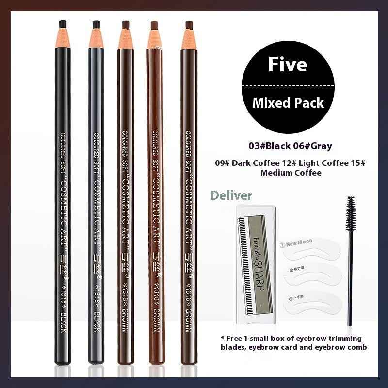 Line Drawing Waterproof Sweat-proof Non-fading Brushed Natural Eyebrow Pencil