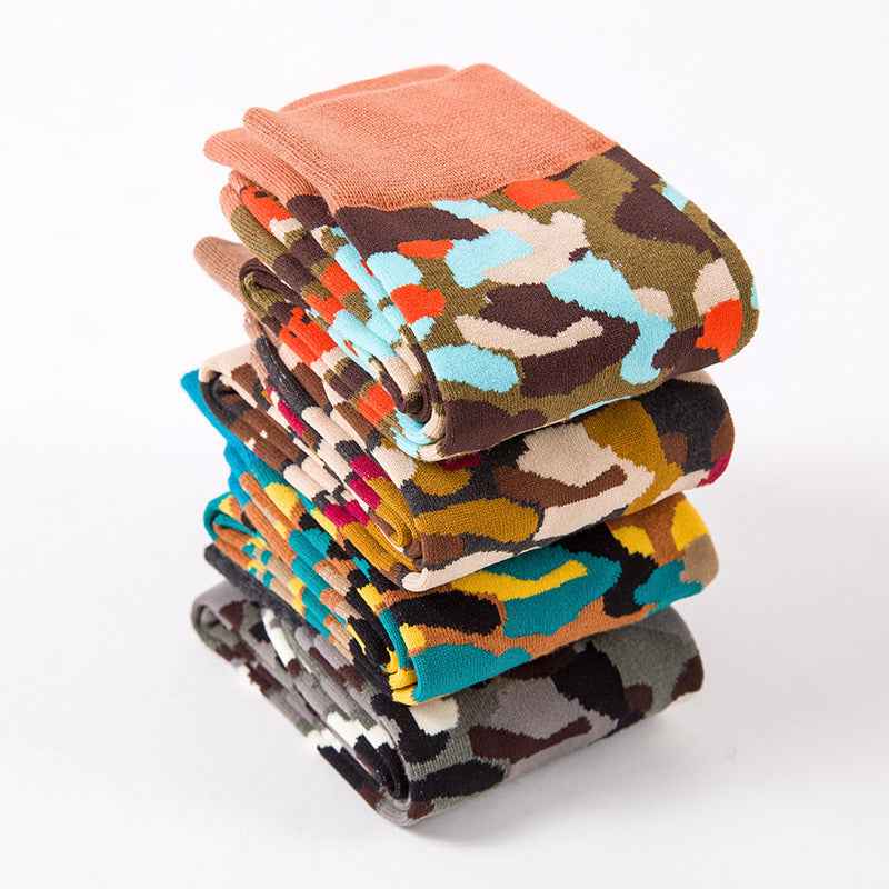 High-rise men's camouflage socks