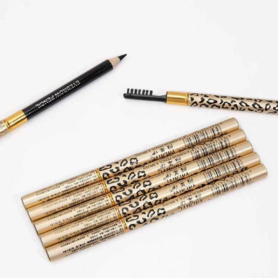 Yalaiyi Eyebrow Pencil Leopard Print Eyebrow Pencil Kuaishou And Douyin Live Broadcast Hot Selling Waterproof Distinct Look Wild Eyebrow Pencil