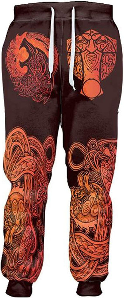 European and American Leisure Sports 3D Digital Printing Loose Couple Pants SHOPPORA