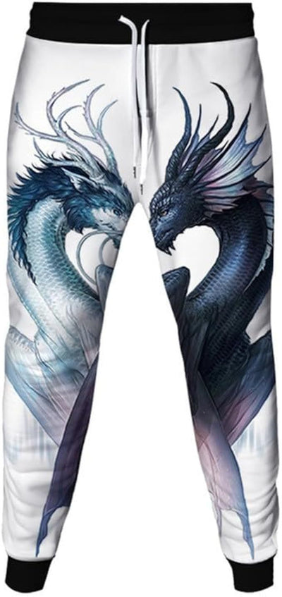 European and American Leisure Sports 3D Digital Printing Loose Couple Pants SHOPPORA