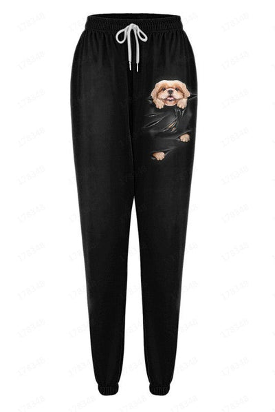 European and American Leisure Sports 3D Digital Printing Loose Couple Pants SHOPPORA